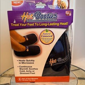 As Seen On TV Hot Booties Black and Purple Microwaveable Foot Warmers